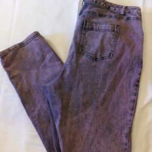 WOMAN WITHIN Modern Fit Pink Acid Wash Skinny Jean